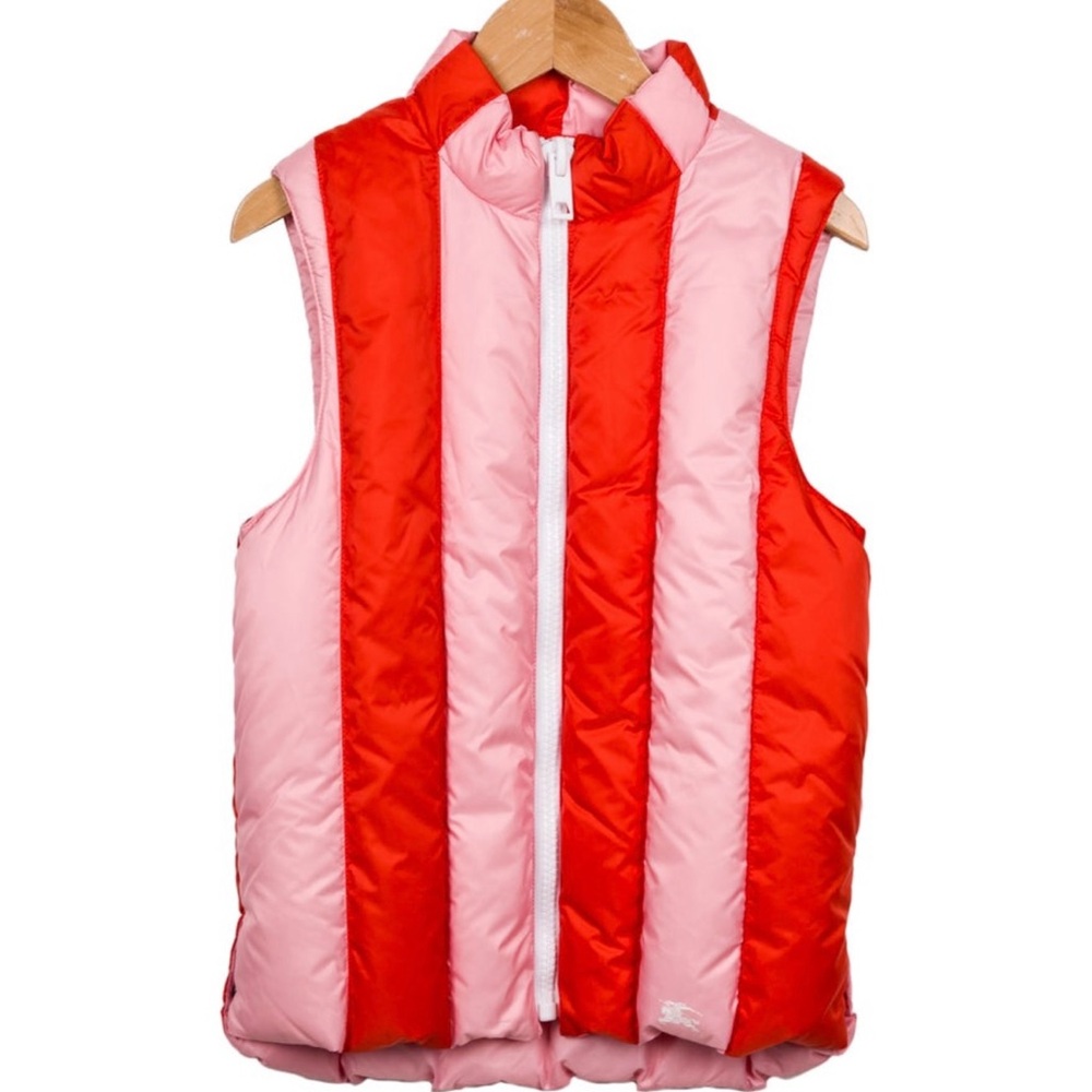 Burberry Red and Pink Kids Puffer Vest